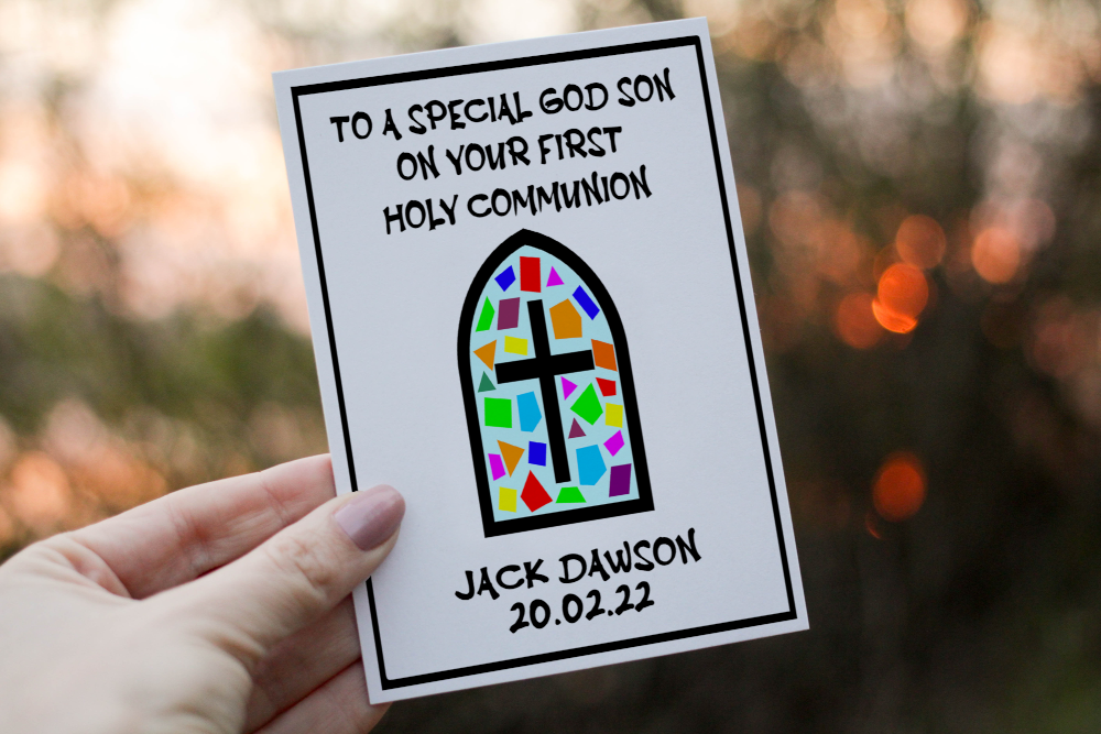 God Son First Communion Day Card, Holy Communion Card - Click Image to Close